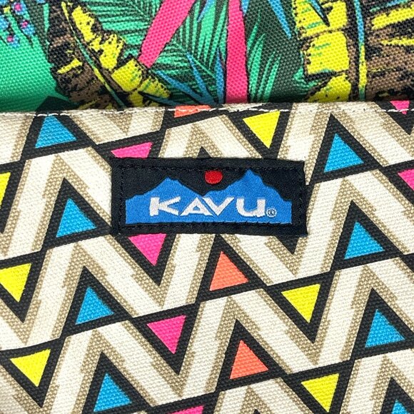 KAVU Vibrant Geometric Tropical Medium Purse Shoulder Rope Bag Corded Strap - Picture 9 of 9
